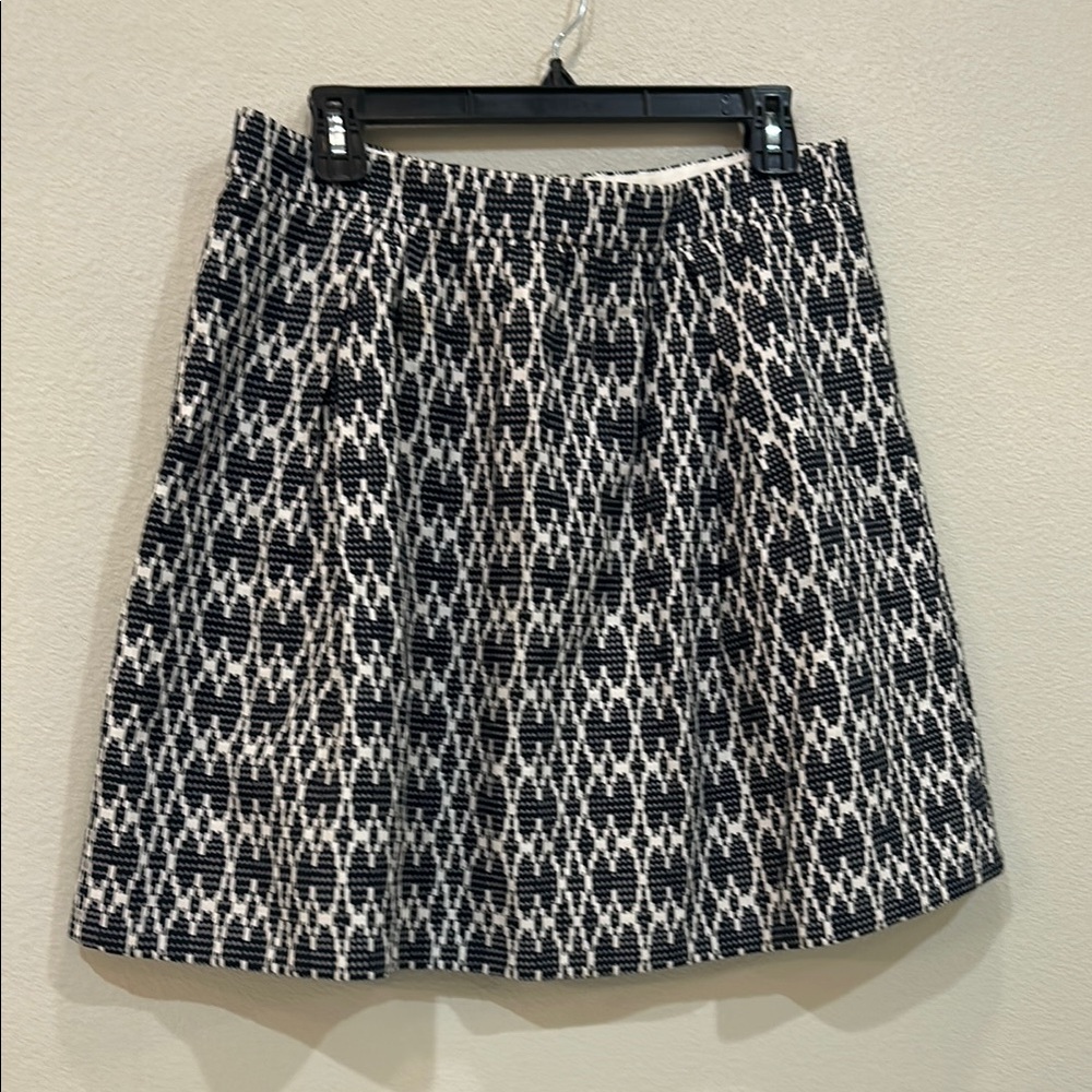 Navy and White Patterned Women's Skirt